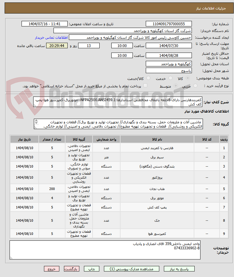 تصویر کوچک آگهی کمربندهارنس دارای 6حلقه باغلاف محافظتی استاندارها:NFPA2500.ANSI459.1--موتوربرق-کمپرسور هوا-پمپ کف کش