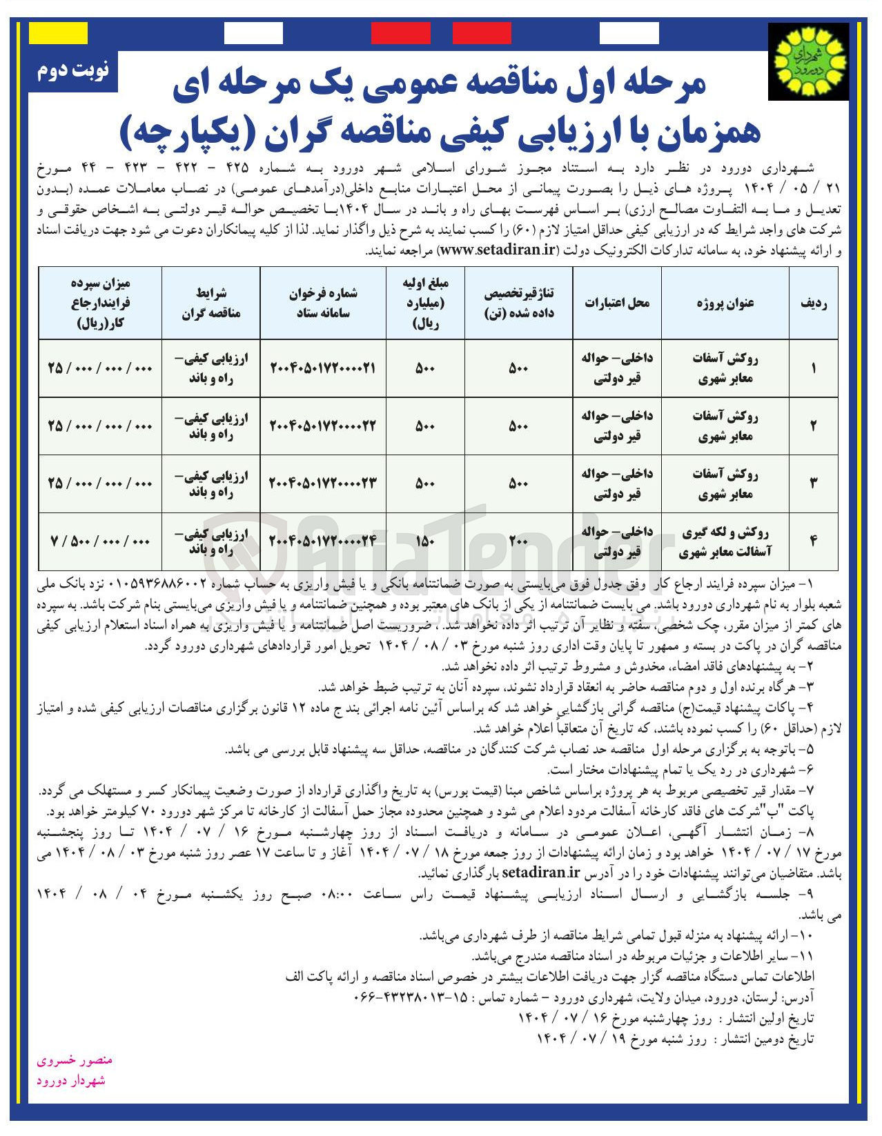 تصویر کوچک آگهی روکش آسفالت معابر شهری 
