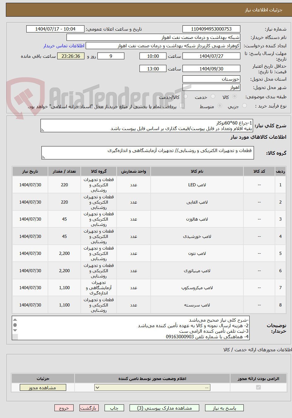 تصویر کوچک آگهی 1-چراغ 60*60توکار
بقیه اقلام وتعداد در فایل پیوست/قیمت گذاری بر اساس فایل پیوست باشد