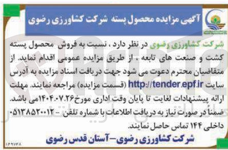 تصویر کوچک آگهی  فروش محصول پسته