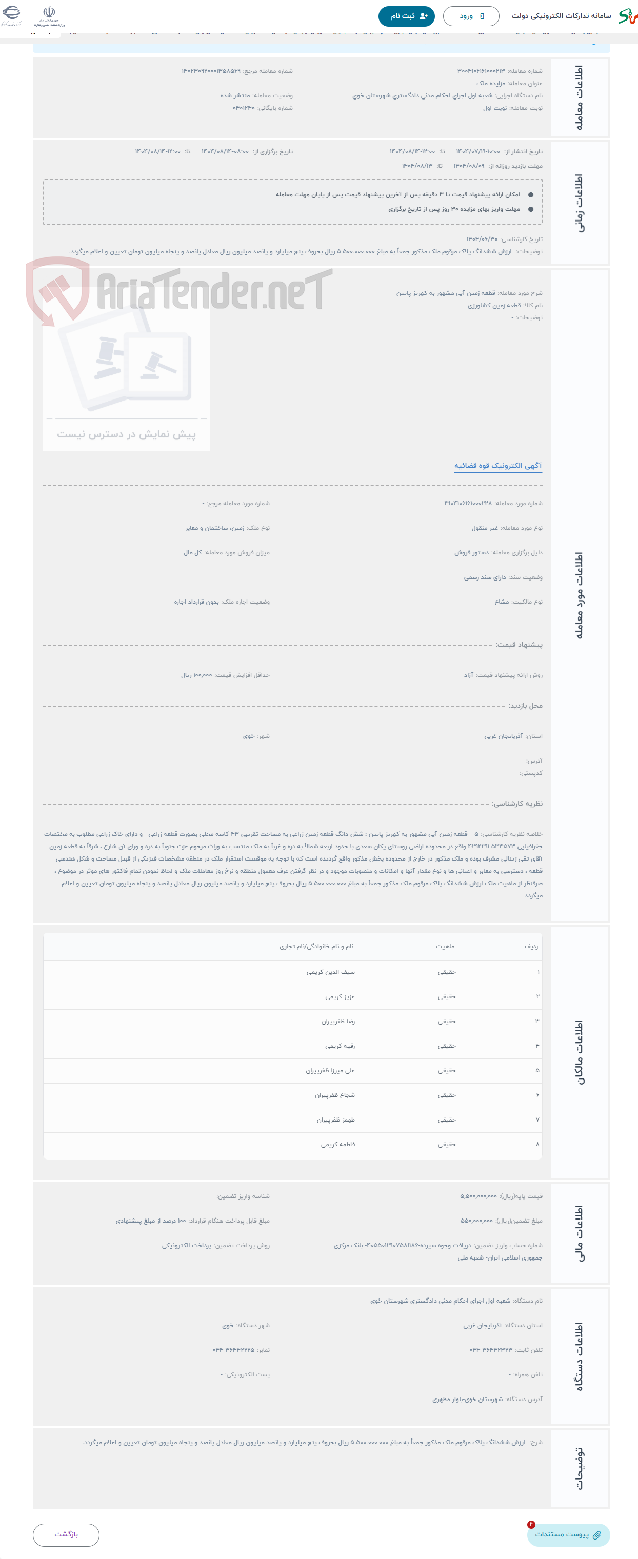 تصویر کوچک آگهی حراج قطعه زمین آبی مشهور به کهریز پایین