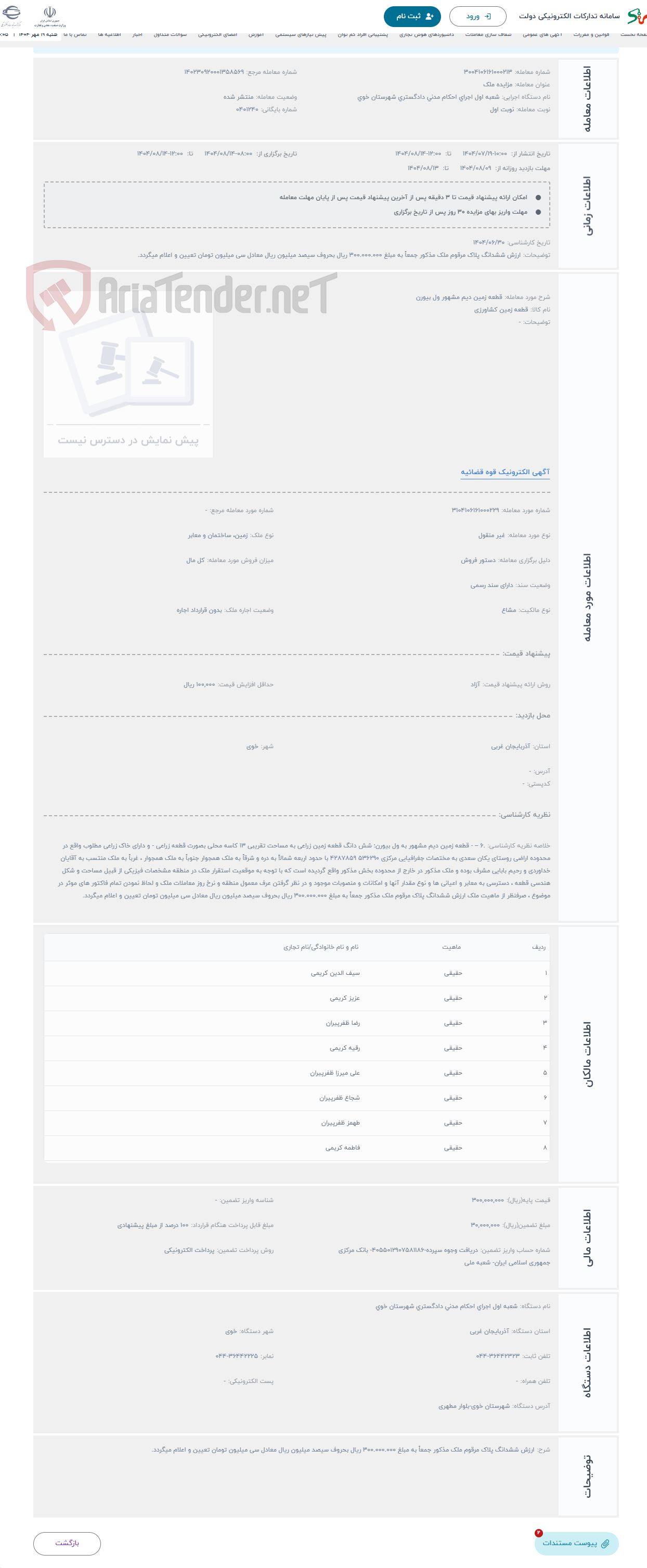 تصویر کوچک آگهی حراج قطعه زمین دیم مشهور ول بیورن