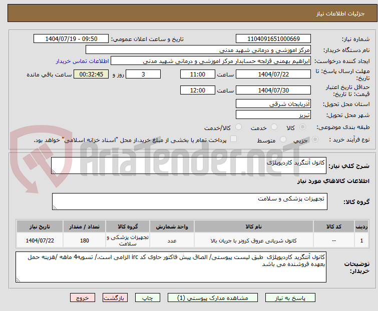 تصویر کوچک آگهی کانول آنتگرید کاردیوپلژی