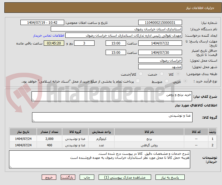 تصویر کوچک آگهی خرید برنج و روعن