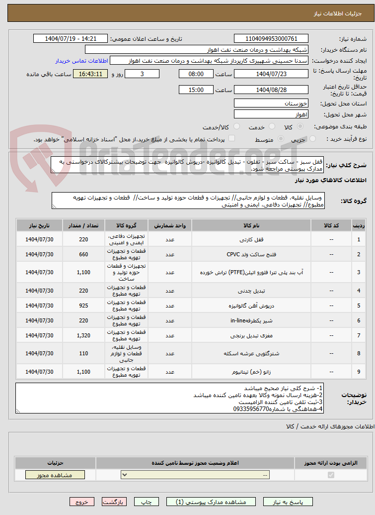 تصویر کوچک آگهی قفل سبز - ساکت سبز - تفلون - تبدیل کالوانیزه -درپوش کالوانیزه جهت توضیحات بیشترکالای درخواستی به مدارک پیوستی مراجعه شود.