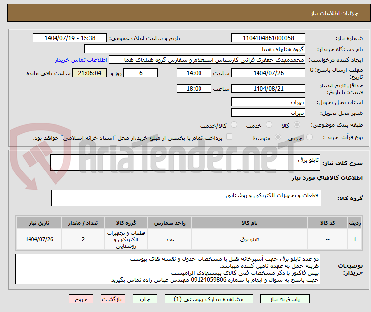 تصویر کوچک آگهی تابلو برق