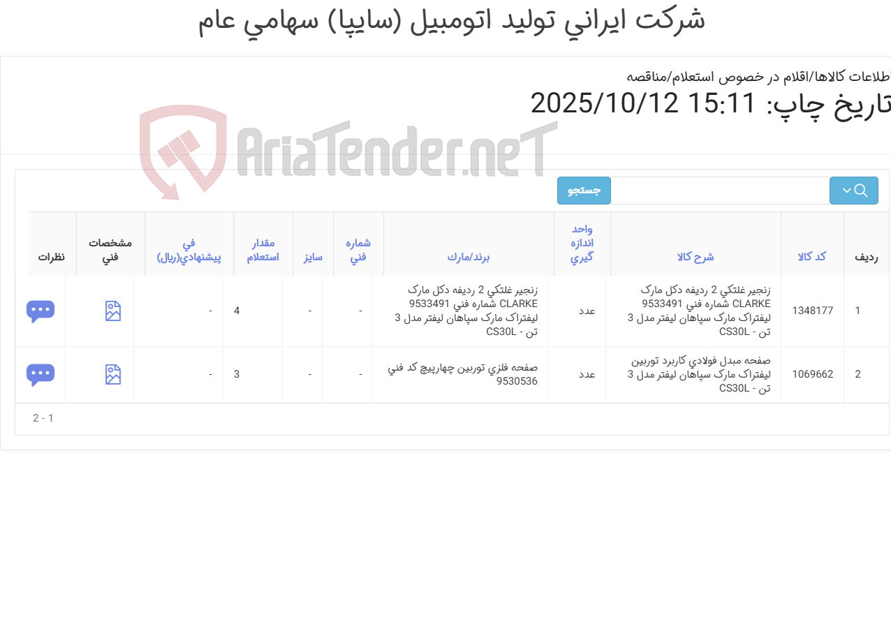 تصویر کوچک آگهی زنجیر غلتکی و صفحه فولادی سپاهان 3 تن