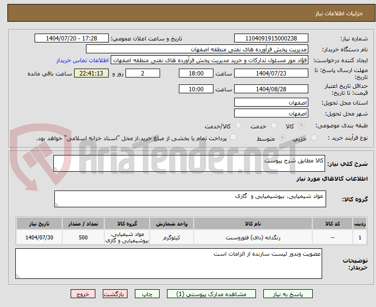 تصویر کوچک آگهی کالا مطابق شرح پیوست