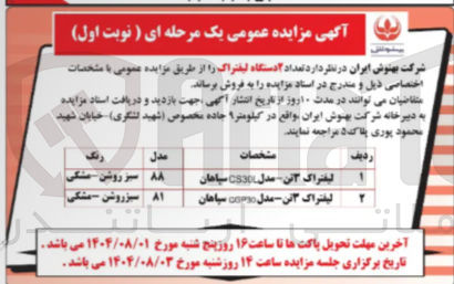 تصویر کوچک آگهی فروش تعداد 2 دستگاه لیفتراک