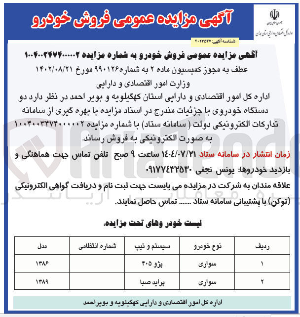 تصویر کوچک آگهی فروش خودرو