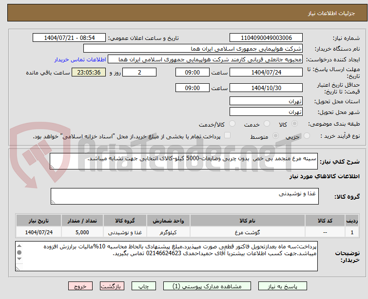 تصویر کوچک آگهی سینه مرغ منجمد بی خص  بدون چربی وضایعات-5000 کیلو-کالای انتخابی جهت تشابه میباشد.