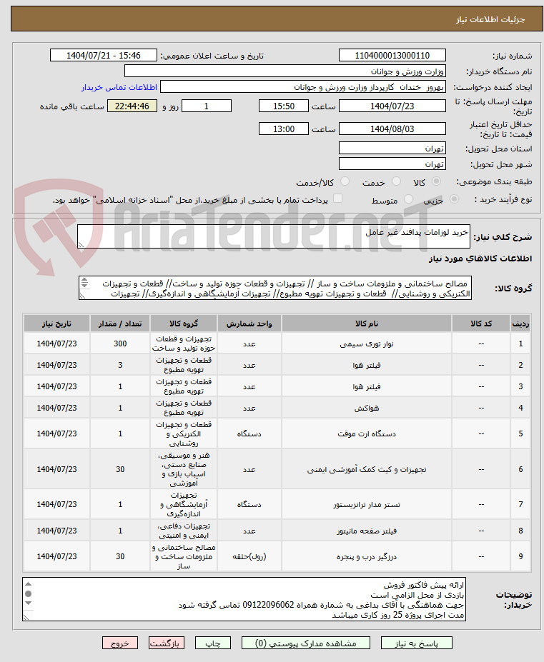 تصویر کوچک آگهی خرید لوزامات پدافند غیر عامل 