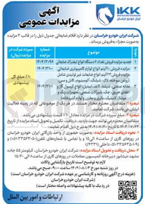 تصویر کوچک آگهی فروش ۱۰ آیتم انواع لوازم کامپیوتری ضایعاتی