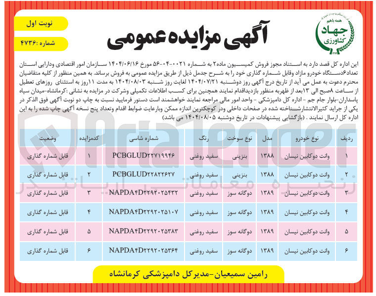 تصویر کوچک آگهی فروش 6 دستگاه وانت دو کابین نیسان