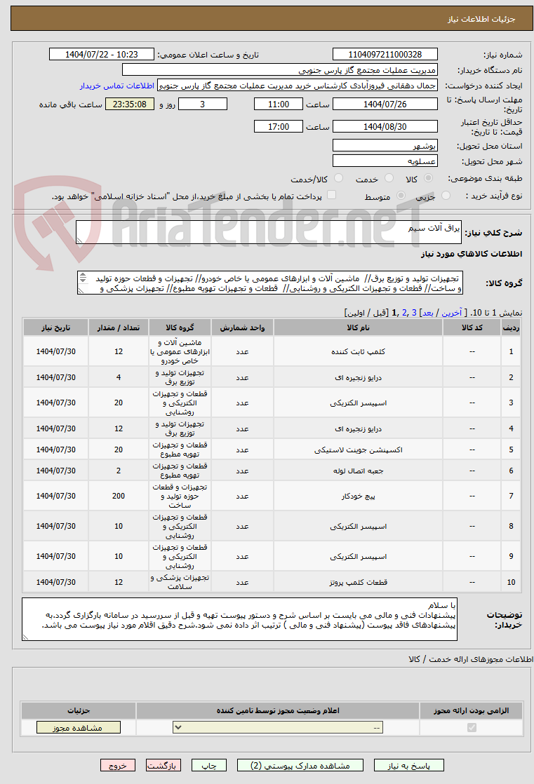 تصویر کوچک آگهی یراق آلات سیم