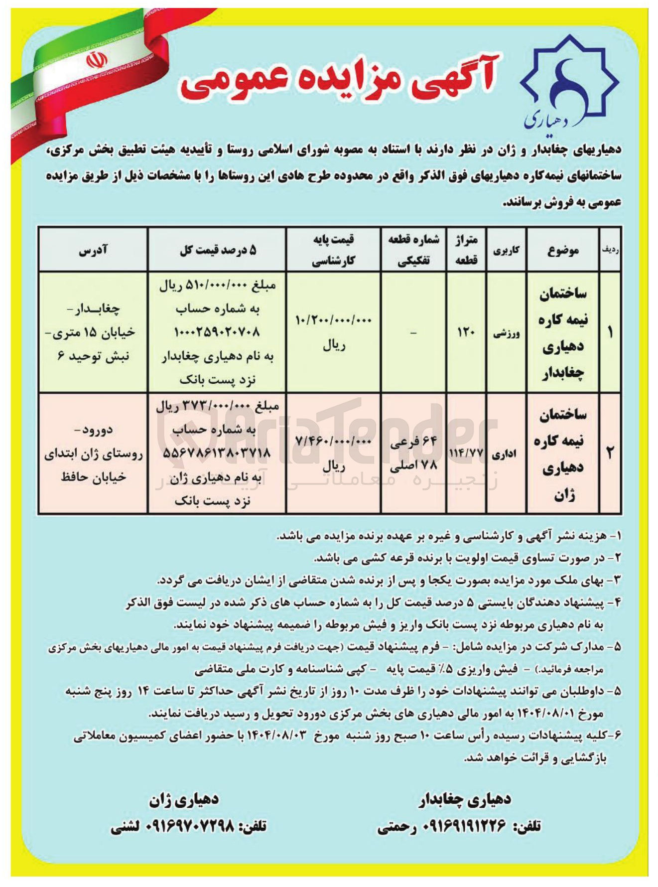 تصویر کوچک آگهی فروش ساختمان های نیمه کاره در 2 ردیف با کاربری اداری و ورزشی