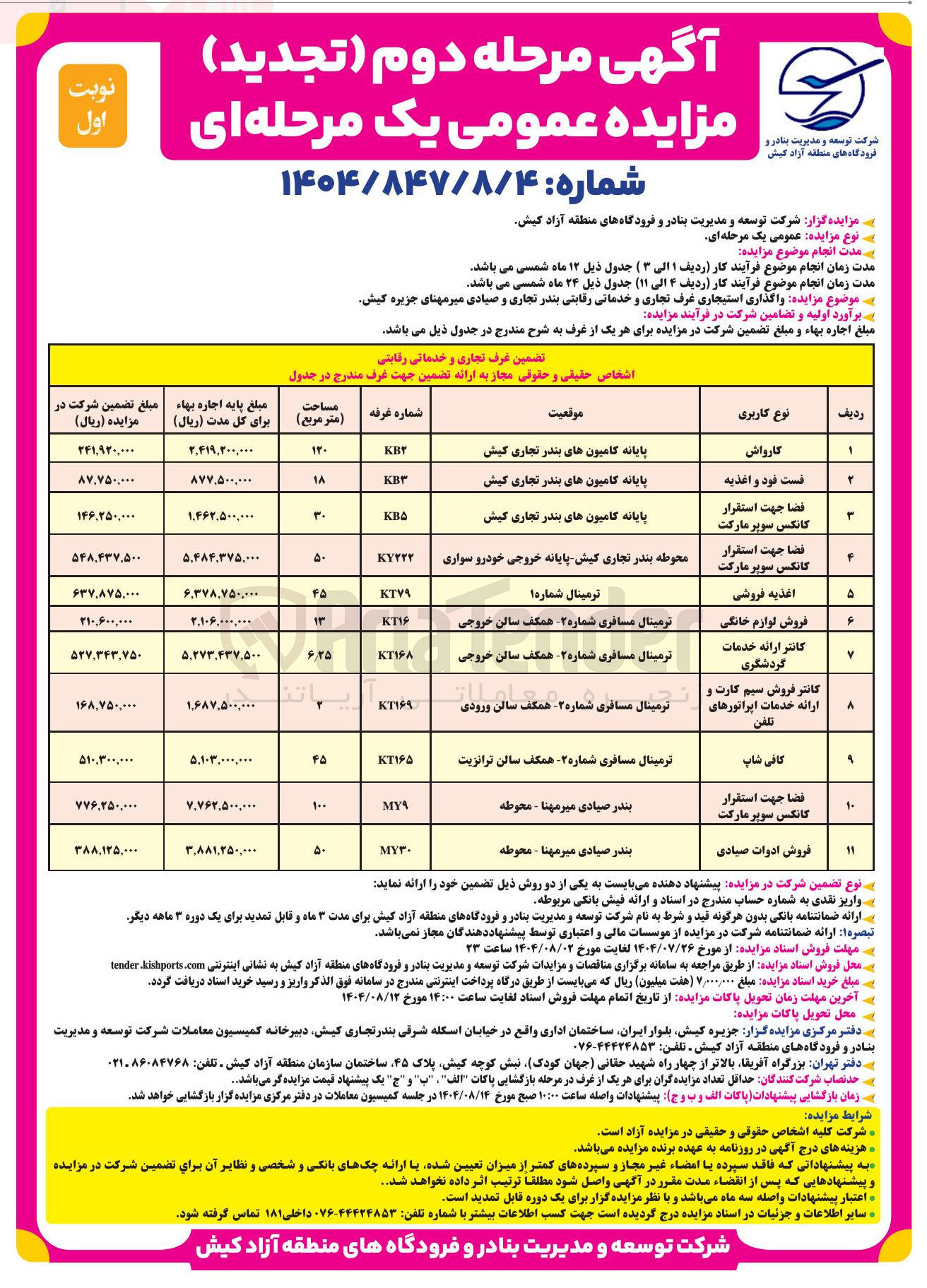تصویر کوچک آگهی واگذاری و اداره املاک در 11 ردیف :تجاری