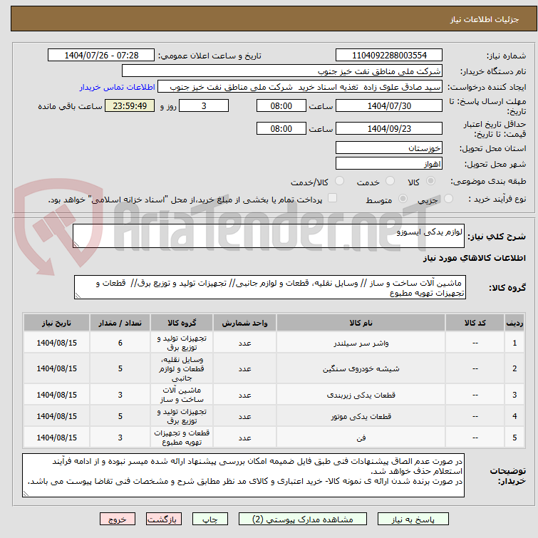 تصویر کوچک آگهی لوازم یدکی ایسوزو