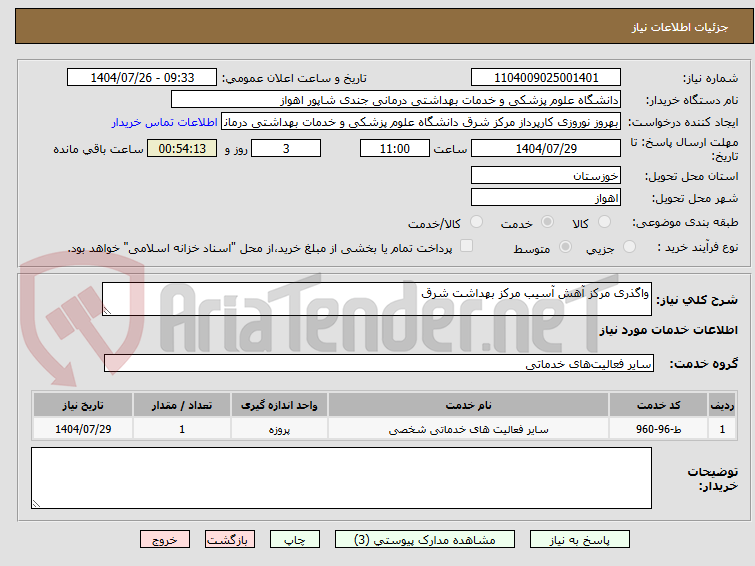 تصویر کوچک آگهی واگذری مرکز آهش آسیب مرکز بهداشت شرق