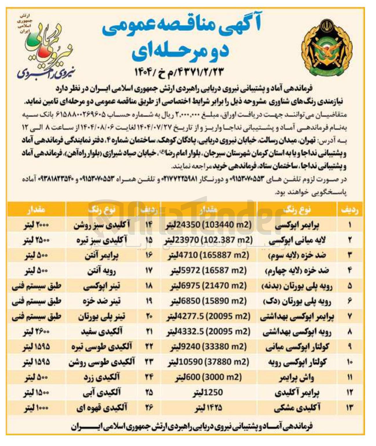 تصویر کوچک آگهی خرید نیازمندی رنگ های شناوری