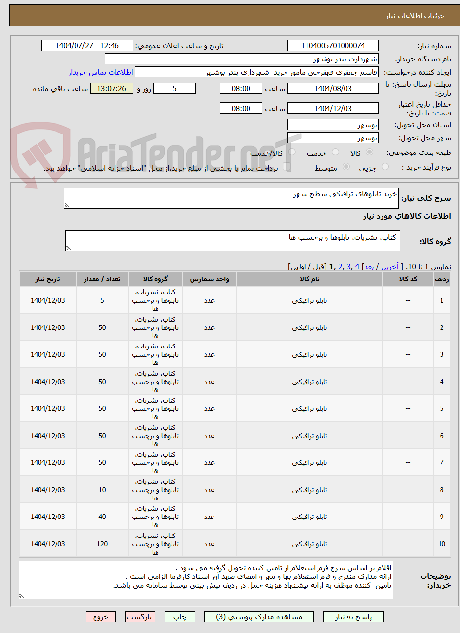 تصویر کوچک آگهی خرید تابلوهای ترافیکی سطح شهر 