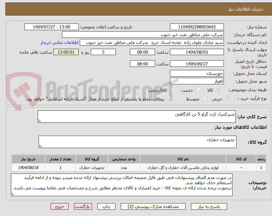 تصویر کوچک آگهی شیرکنترل کرن گراو 5 تن کارگاهی