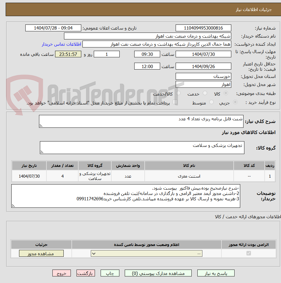 تصویر کوچک آگهی شنت قابل برنامه ریزی تعداد 4 عدد
