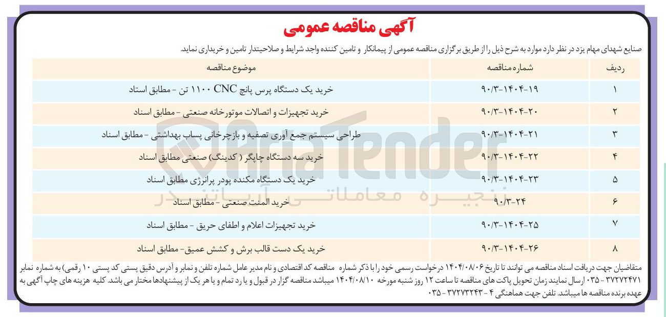تصویر کوچک آگهی خريد المنت صنعتی