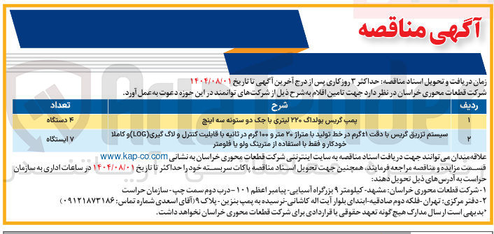 تصویر کوچک آگهی یمپ گریس بولداگ ۲۲۰ لیتری با جک دو ستونه سه اینچ