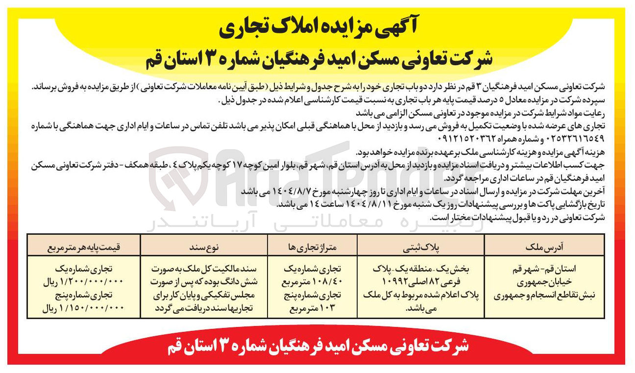 تصویر کوچک آگهی فروش دو باب تجاری