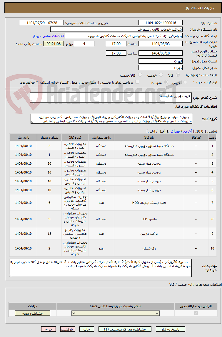 تصویر کوچک آگهی خرید دوربین مداربسته
