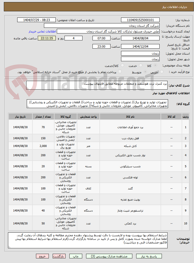 تصویر کوچک آگهی برد کنترل تردد هوشمند و متعلقات مربوطه مطابق فایلهای پیوست