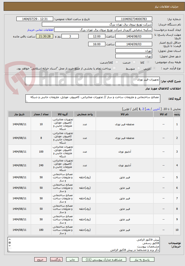 تصویر کوچک آگهی تجهیزات فیبر نوری