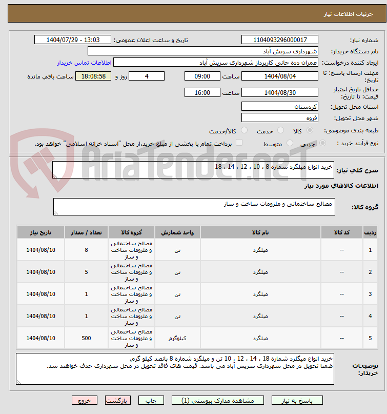 تصویر کوچک آگهی خرید انواع میلگرد شماره 8 ، 10 ، 12 ، 14 ، 18