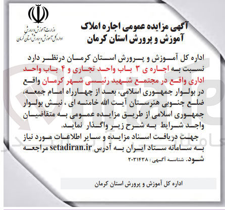 تصویر کوچک آگهی  اجاره ی ۳ باب واحد تجاری و ۴ باب واحد اداری 