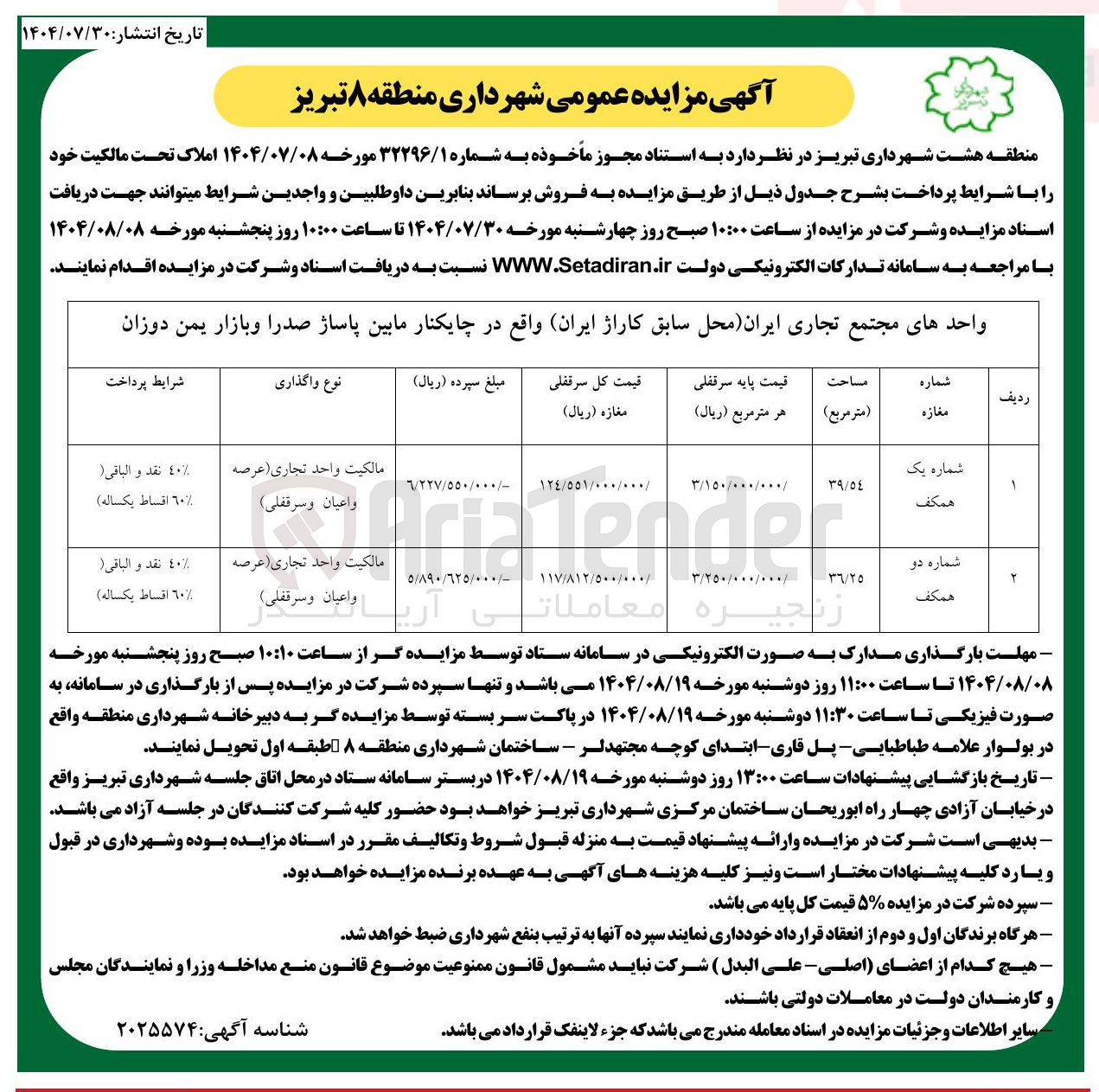 تصویر کوچک آگهی فروشی واحد های مجتمع تجاری ایران (محل سابق کاراژ ایران) 