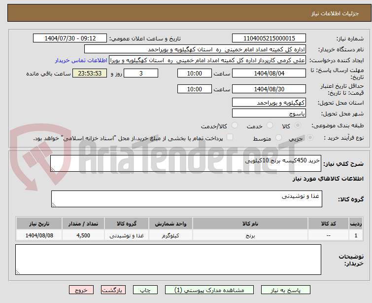 تصویر کوچک آگهی خرید 450کیسه برنج 10کیلویی