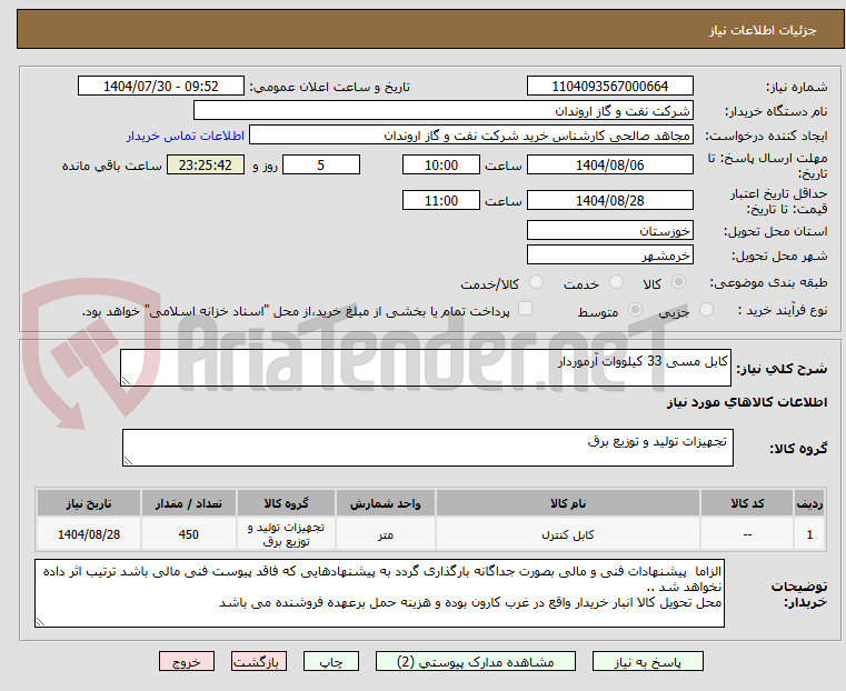 تصویر کوچک آگهی کابل مسی 33 کیلووات آرموردار
