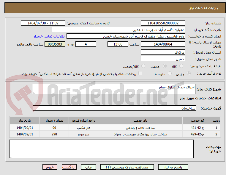 تصویر کوچک آگهی اجرای جدول گذاری معابر