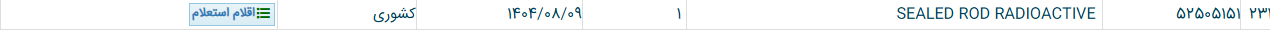 تصویر کوچک آگهی SEALED ROD RADIOACTIVE