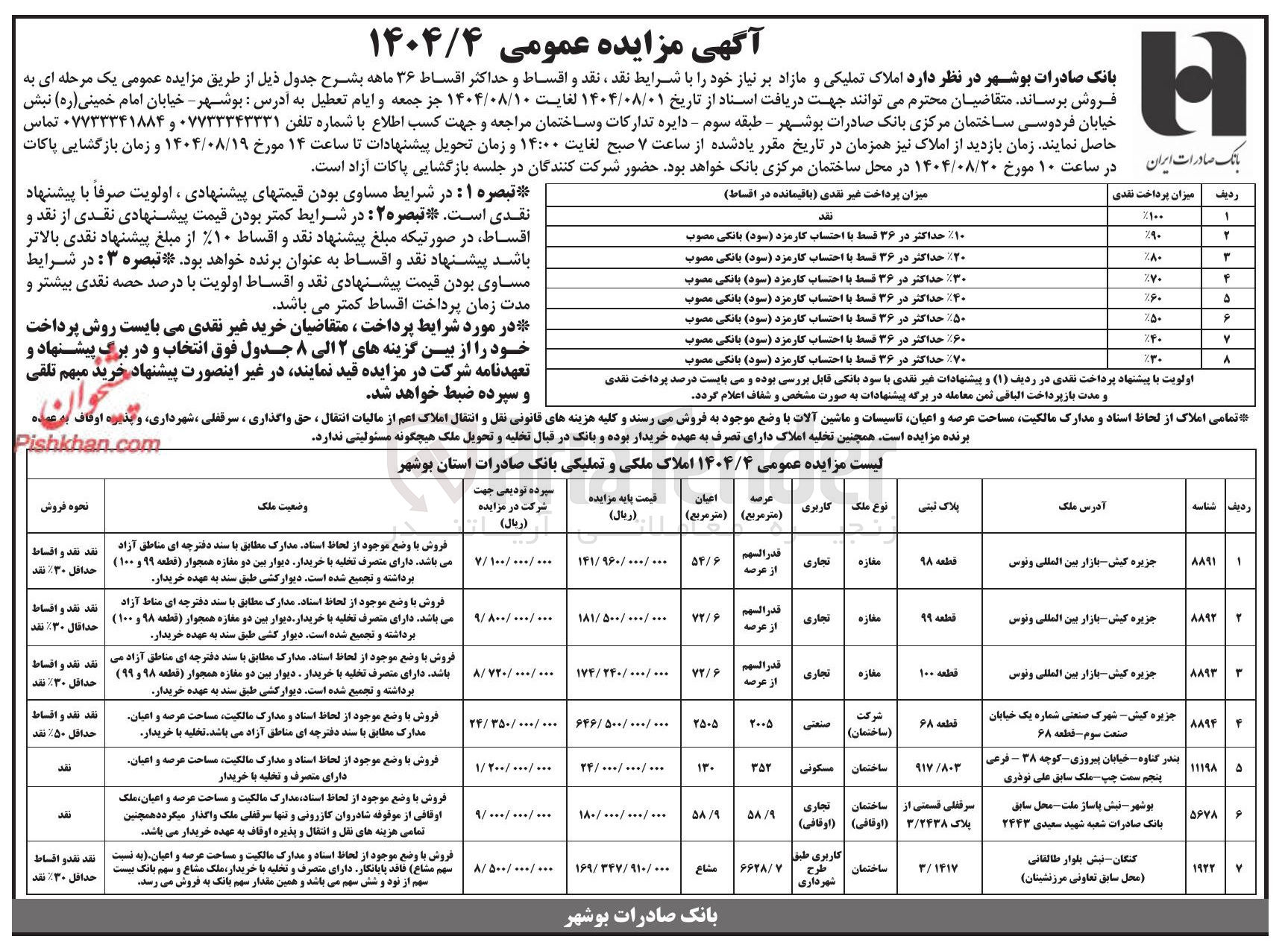 تصویر کوچک آگهی فروش املاک در 7 ردیف با کاربری تجاری - صنعتی - مسکونی