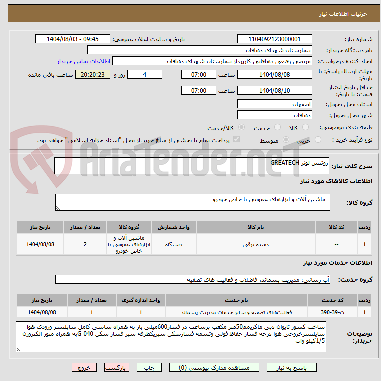 تصویر کوچک آگهی روتتس لوئر GREATECH