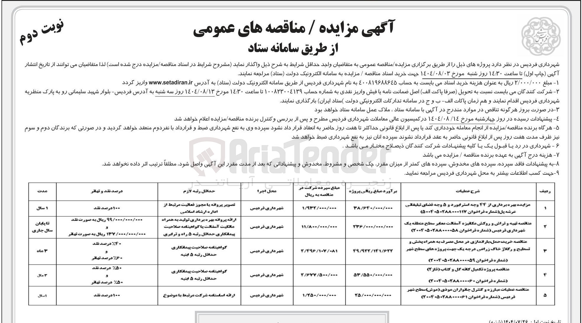تصویر کوچک آگهی  بهره برداری از ۲۴ وجه استرابورد و ۵ وجه فضای تبلیغاتی عرشه پل
