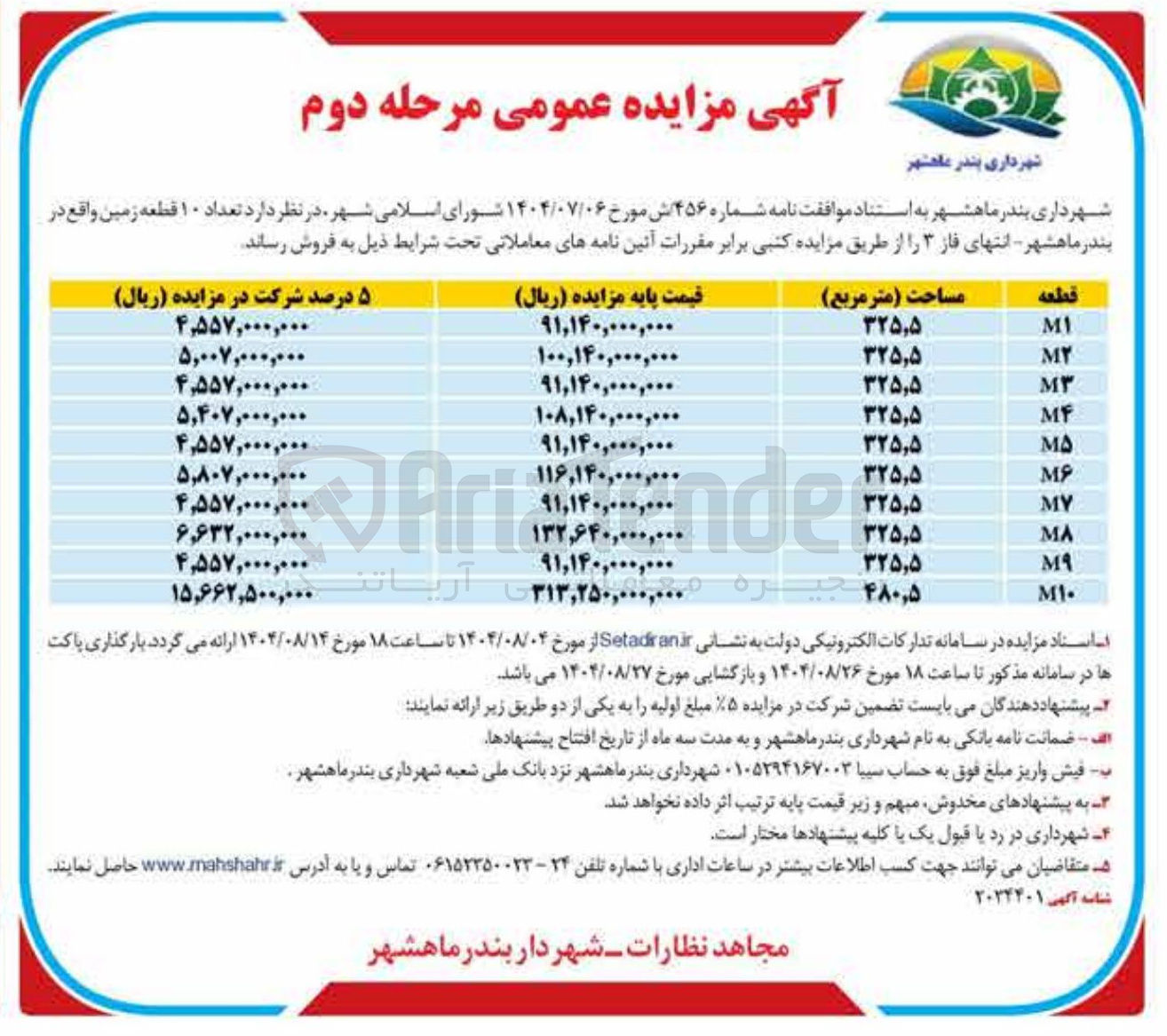 تصویر کوچک آگهی فروش تعداد ۱۰ قطعه زمین 