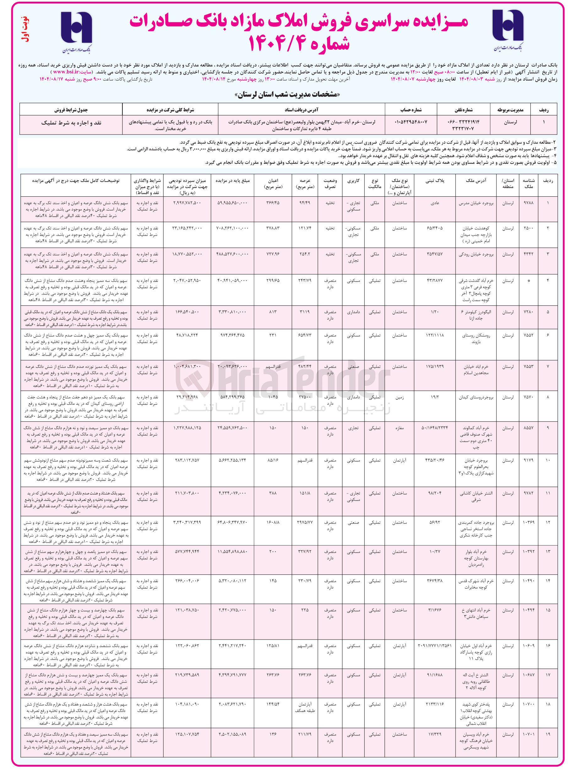 تصویر کوچک آگهی فروش املاک در 19 ردیف با کاربری مسکونی - صنعتی - تجاری - دامداری
