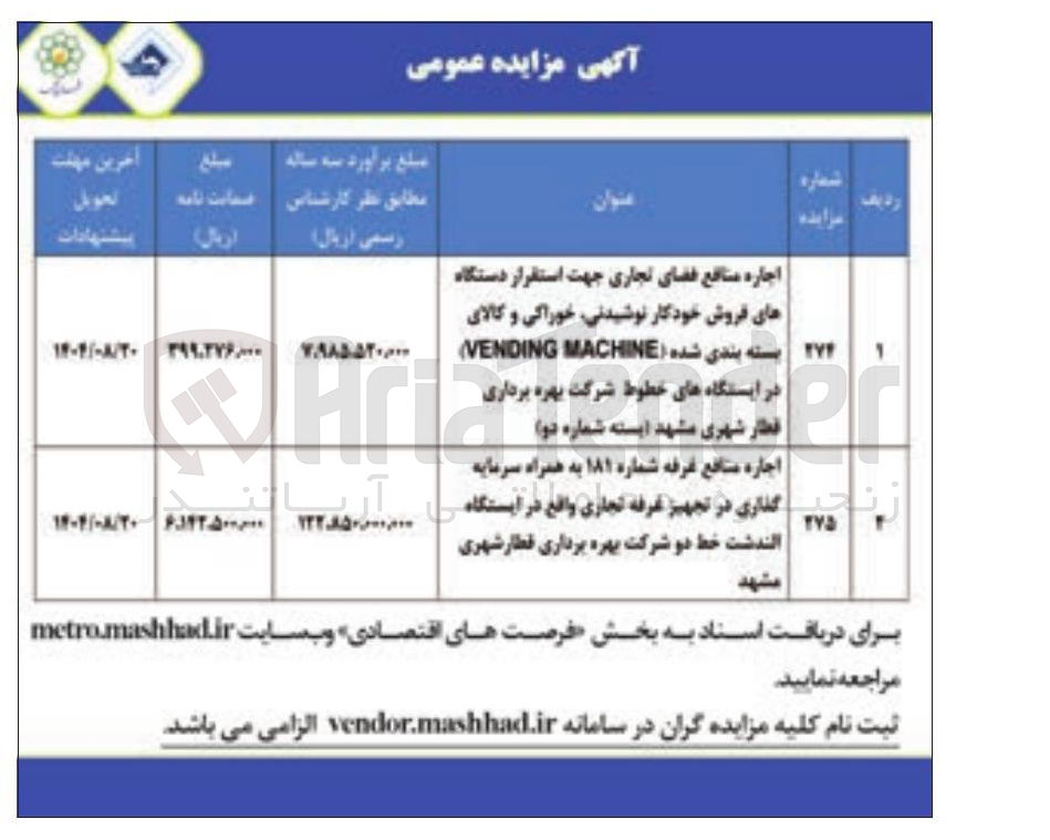 تصویر کوچک آگهی اجاره منافع غرفه شماره ۱۸۱ به همراه سرمایه گذاری در تجهیز غرفه تجاری