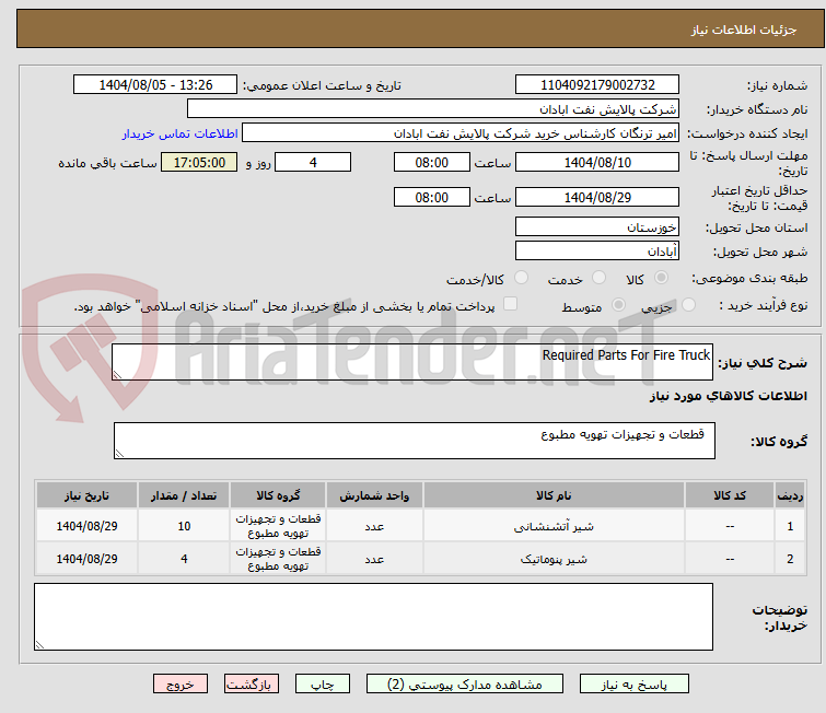 تصویر کوچک آگهی Required Parts For Fire Truck 