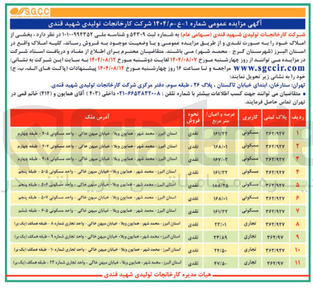 تصویر کوچک آگهی فروش املاک در 11 ردیف با کاربری مسکونی - تجاری