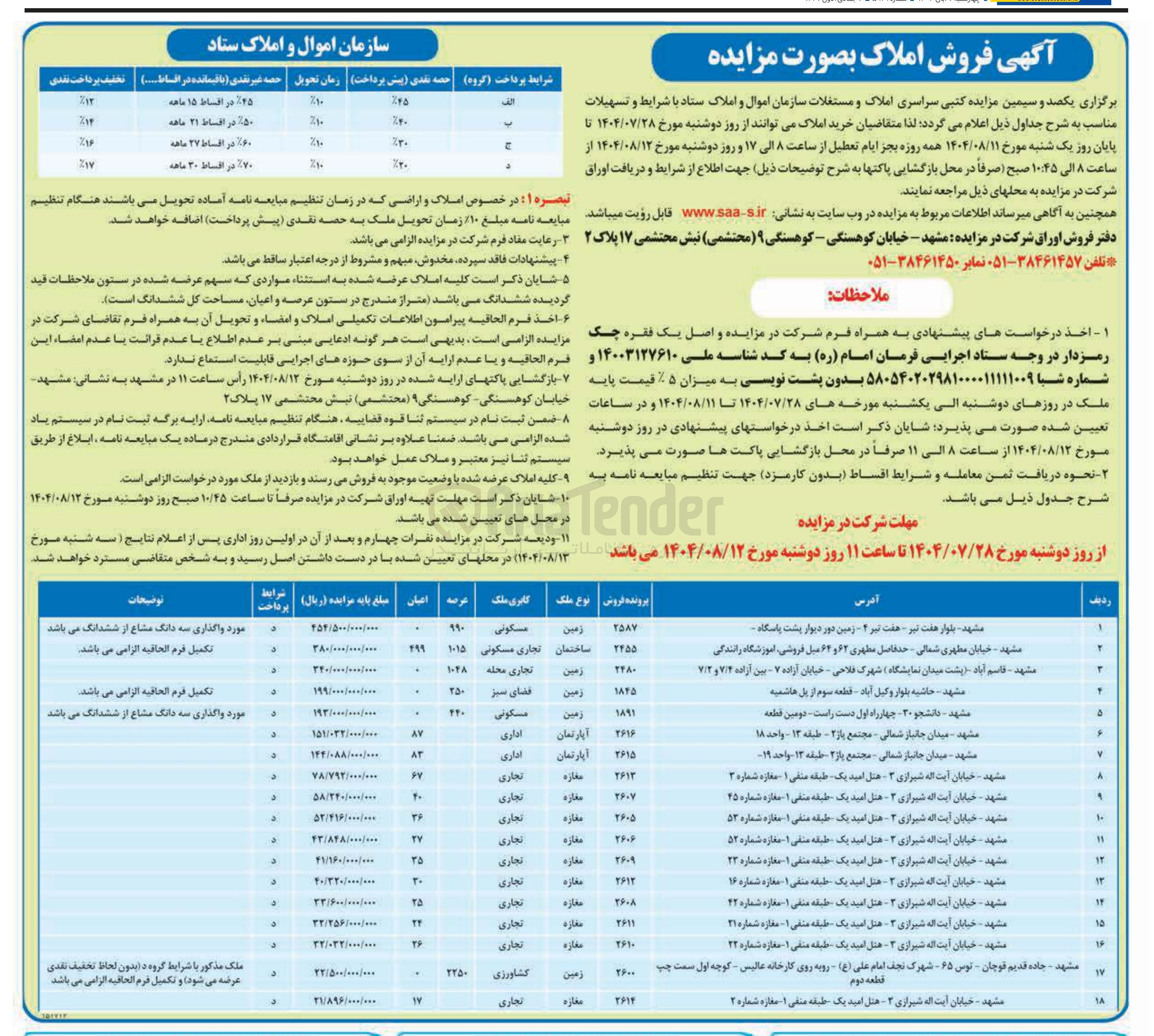 تصویر کوچک آگهی فروش املاک در 18 ردیف با کاربری مسکونی - تجاری - کشاورزی