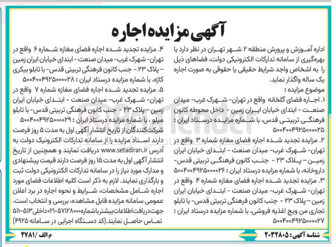 تصویر کوچک آگهی اجاره فضای مغازه شماره ۳ 